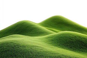 Wall Mural - Green grassy rolling hills landscape scenery nature.