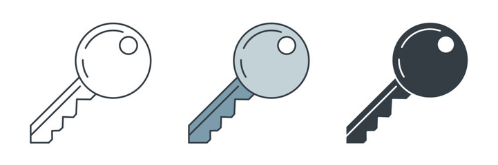 Fototapete - Key icon symbol vector illustration isolated on white background