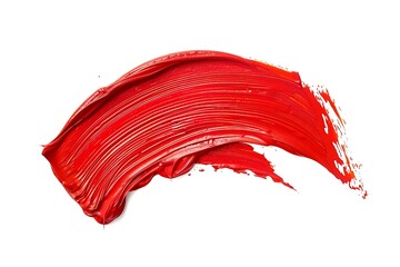 Red brush stroke isolated on white background