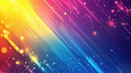 Poster - Abstract colorful diagonal lines, vibrant background, bokeh, digital art, website banner