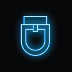  - Glowing neon line usb flash drive icon isolated on black background. Vector illustration
