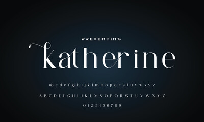 Poster - Luxury beauty font alphabet logo. Typography beautiful fashion elegant classic letters serif italic fonts wedding vintage retro casters logos. vector illustration