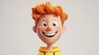 © KHF - A joyful cartoon character with ginger hair, depicted as a boy, kid, teenager, or young man, is smiling in a 3D style against a light background.