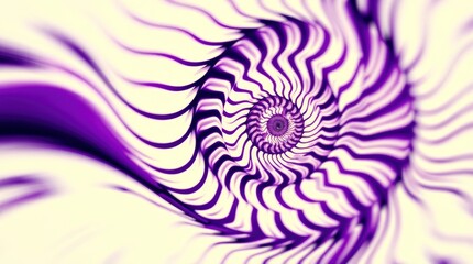 Wall Mural - Hypnotic spiral pattern, purple and white swirls, fractal design, psychedelic artwork, optical illusion, digital abstract