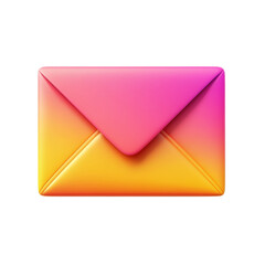 Poster - A 3D rendered image of a closed envelope with a vibrant pink and orange gradient color scheme.