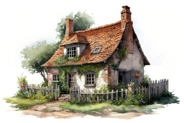 Wall Mural - Country side house architecture building.