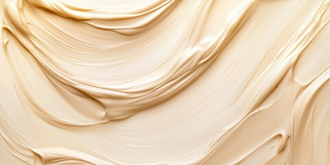 Poster - Creamy beige texture with smooth, flowing lines and swirls, resembling a thick layer of paint or cosmetic product