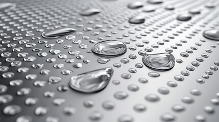 Aufkleber - Water Droplets on a Metallic Textured Surface