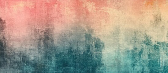 Poster - Abstract colorful textured background with gradient hues of pink, orange, and teal featuring Copy Space for text placement