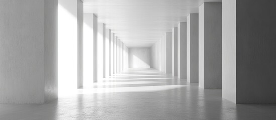 Leinwandbilder - Minimalist interior architecture with long columns and strong light contrast, empty space and copy space for text placement