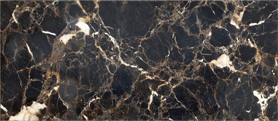 Aufkleber - Black marble texture with golden veining ideal for backgrounds or surface designs Copy Space