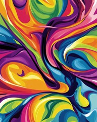 Poster - Abstract Colorful Swirling Paint Design Artwork