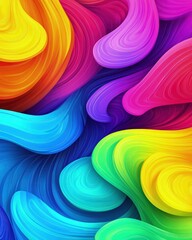Poster - Abstract Colorful Swirling Waves Design