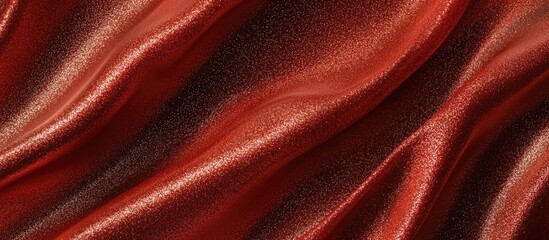 Aufkleber - Textured red fabric background with wavy draping and copy space for design elements