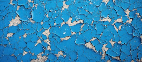 Aufkleber - Blue textured background with peeling paint showing cracks and layers of color on a wall Copy Space