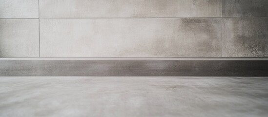 Poster - Gray cement floor with neutral backdrop providing ample empty space for text and design elements in a modern interior setting.