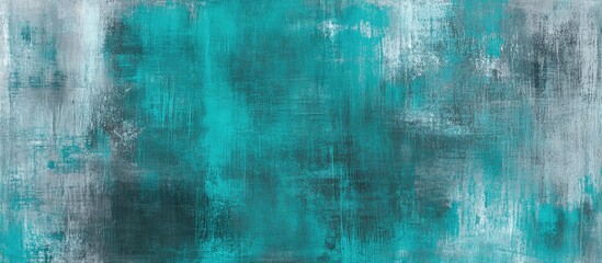 Poster - Abstract textured background in teal and gray with soft gradients and brushstroke patterns suitable for modern design. Copy Space.