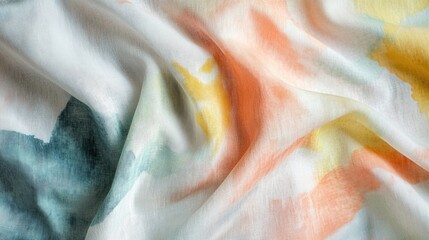 Aufkleber - Abstract watercolor fabric design with soft colors in folds and creases with Copy Space for text placement