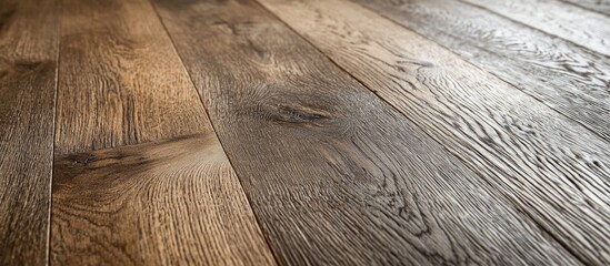 Poster - Close-up of rustic wooden floorboards with textured wood grain pattern