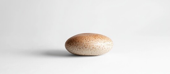 Poster - Brown speckled stone on white background with copy space for text