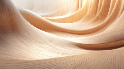 Aufkleber - Abstract smooth beige and cream waves of textured sand or fabric with subtle gradients and Copy Space for text placement