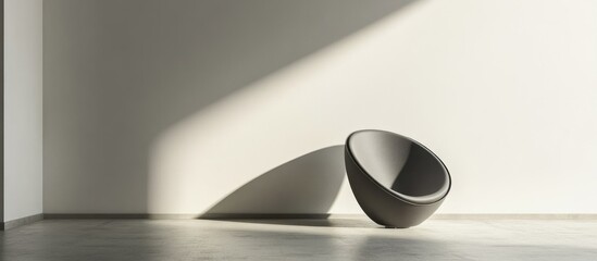 Aufkleber - Modern minimalist chair casting a shadow on a plain wall with copy space for text