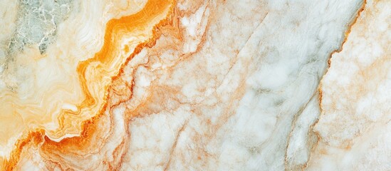 Aufkleber - Orange and white marble texture background with natural patterns and veins Copy Space