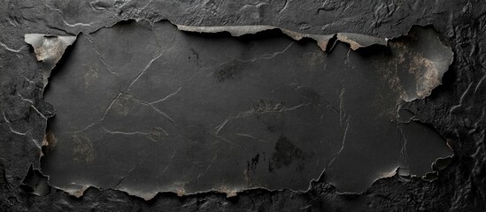 Wall Mural - Textured black slate surface with peeling edges and visible layers Copy Space for design elements