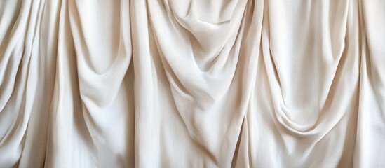 Poster - Cream Colored Draped Fabric Textures with Flowing Folds