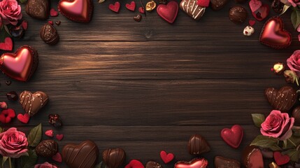 Wall Mural - Chocolate gift for Valentine’s Day celebration.