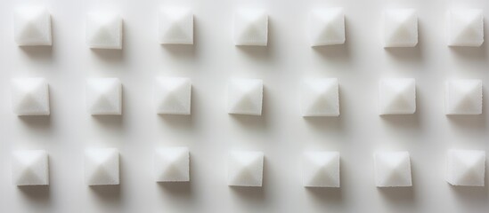 Aufkleber - Geometric pattern of three-dimensional white triangular shapes on a white background with copy space for text placement