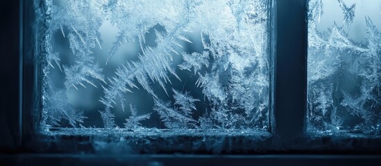 Poster - Mysterious Frosted Window in Cinematic Setting with Sci-Fi Patterns Evoking Hopelessness and Survival Themes Ideal for Fantasy Wallpaper