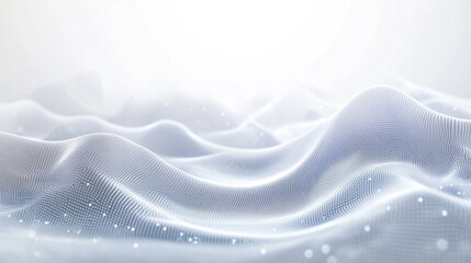 Aufkleber - Abstract White Flowing Waves Background, Soft and Serene Abstract Texture of Smooth White Fabric Waves with Gentle Curves and Light Reflections, 
