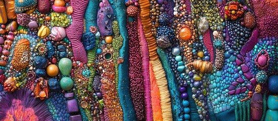 Aufkleber - Colorful abstract texture design with various shapes and patterns in vibrant hues Copy Space