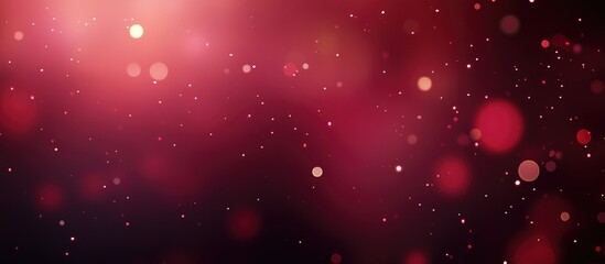 Poster - Red bokeh light effect on dark background with scattered glowing circles and speckles in abstract design.