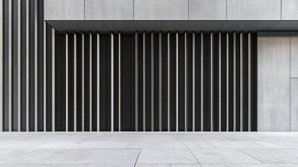 Poster - Modern Urban Building Facade with Vertical Lines and Empty Space for Text in a Minimalist Architectural Design