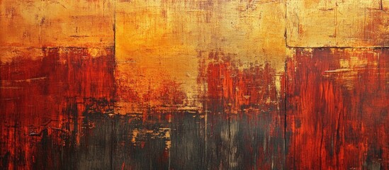 Aufkleber - Abstract textured background with warm colors of red, orange and gold, suitable for various design applications, with Copy Space available.