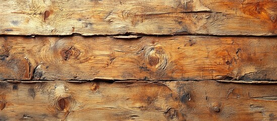 Poster - Rustic wooden plank texture background with visible knots and grains