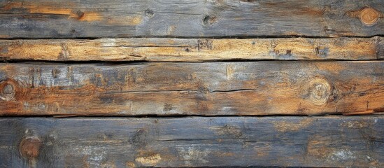 Poster - Weathered Wooden Planks Texture Background with Natural Grain Patterns