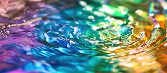 Poster - Abstract colorful rippling water surface with reflections and vibrant gradients