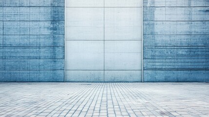 Poster - Urban construction site textures featuring concrete walls and paved ground with ample copyspace for text placement.