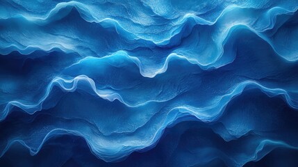 Poster - Dark blue water waves in a mesmerizing pattern with ample space for your text or design needs, ideal for backgrounds or promotional materials