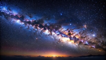 Wall Mural - stunning image of the milky way galaxy and a starfield against a dark night sky background, milky wa