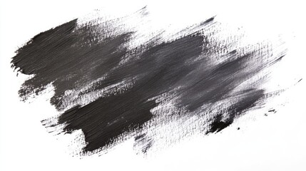 Poster - Black and gray paintbrush strokes on white background with Copy Space for text placement