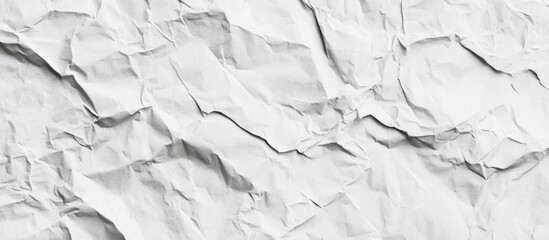 Poster - Crumpled white paper texture background with seamless wave pattern and copy space for text or design elements