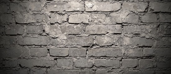 Poster - Textured vintage brick wall background with gray cement bricks and weathered surface