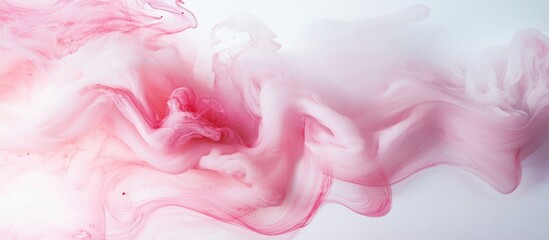 Poster - Elegant pink and white abstract background with smooth flowing patterns and ample space for customizable text display.
