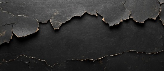 Poster - Peeling Black Paint Texture with Cracks and Rough Surface Pattern