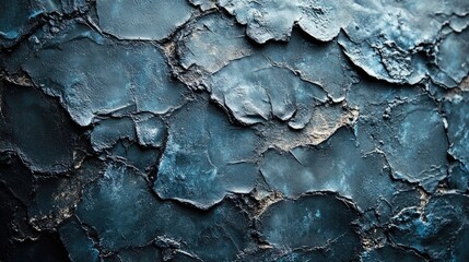 Leinwandbilder - Abstract Dark Blue Cement Texture with Layered Patterns for Artistic Background and Design Projects