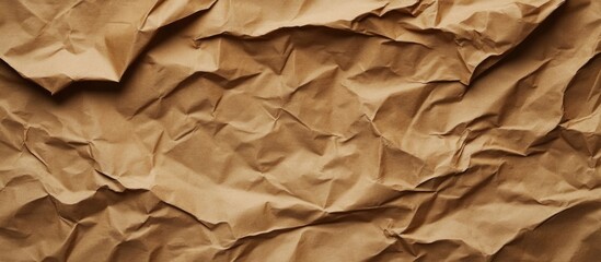 Poster - Crumpled Brown Paper Texture with Shadows and Light Effects